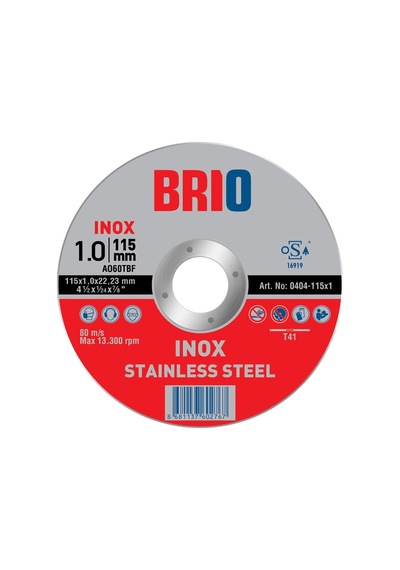 Brio Kesme Taşı Kesme Diski 115x1e Inox 25'li