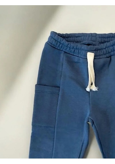 Zekids Çocuk 3 İplik Şardonlu Eşofman Alt-14209 Indigo