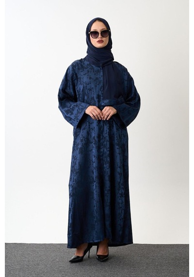 Şakika Kadın Sahar Luxe Abaya Ferace & Şal - Standart Beden & Farklı Boy Lacivert