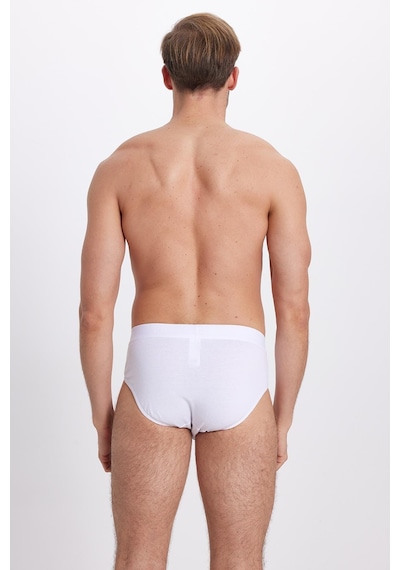 Tudors Erkek 6'lı Paket Likralı Pamuklu Beyaz Slip Külot-41737 Beyaz