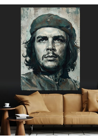 Che Guevara İkonik Devrimci Portresi Dekoratif Kanvas - Mdf Ahşap Tablo