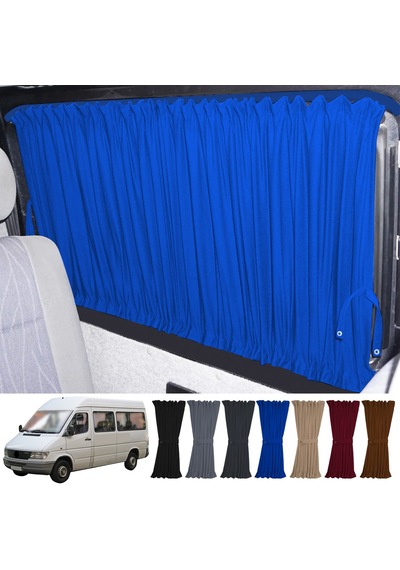 Pandami Mercedes Sprinter W902 Orta Şase 1997-2004 Uyumlu Mavi Raylı Oto Perde Takımı