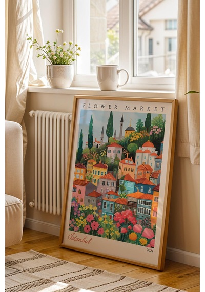 İstanbul Türkiye Çerçeveli Tablo Seyahat Severlere Salon Ve Ofis İçin Estetik Duvar Dekoru Travel Flower Market