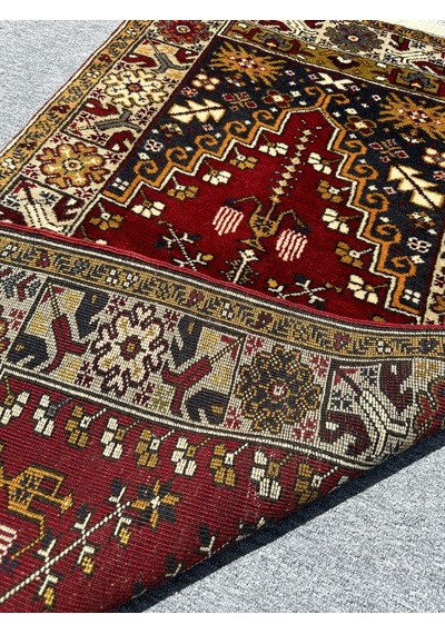 El Dokuma Sıfır Yahyalı Halısı Seccade 84x146 Kök Boya Namazlık
