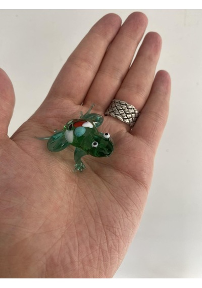 El Yapımı Murano Cam Kurbağa Biblo A07