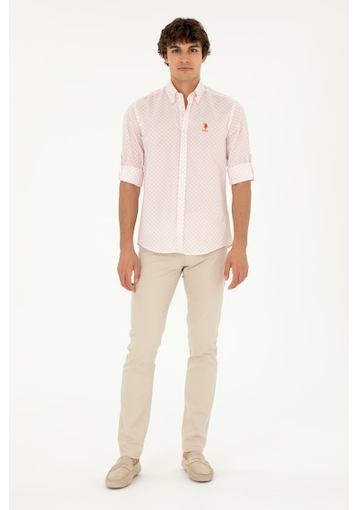 U.s. Polo Assn. Erkek Pudra Gömlek Desenli 50282861-vr042 Pudra