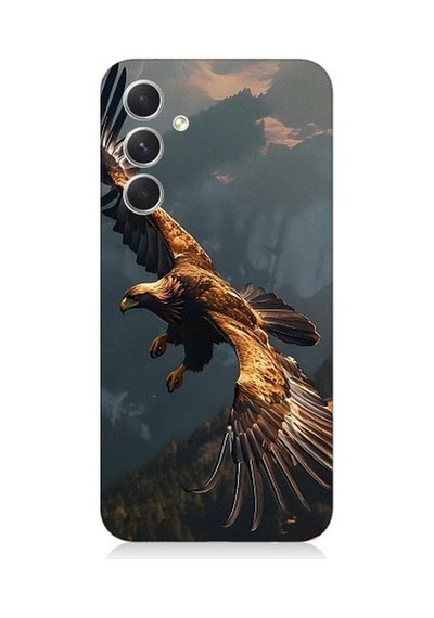Samsung Galaxy A14 Uyumlu Uçan Kara Kartal Desenli Silikon Kılıf