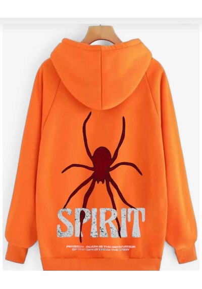 Kozia Outdoors Malkoçbey Baskılı Oversize Unisex Swetşhirt Turuncu Turuncu