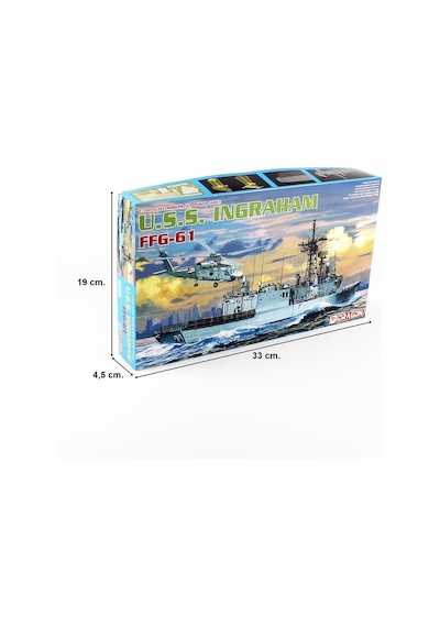 Dragon 7068 1/700 Ölçek, U.s.s. Ingraham Ffg-61, Klasik Tahrikli Füze Firkateyni Plastik Model Kiti