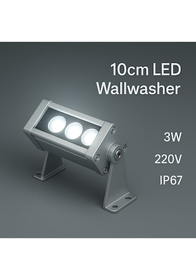 10cm 3w Led Wallwasher Beyaz 6500k Dış Cephe, Minare, Bahçe Aydınlatma Iç-dış Kullanım Ip65 Beyaz