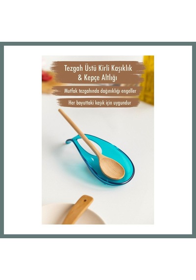 Ventra Akrilik Aquamarin Tezgah Üstü Kirli Kaşıklık & Kepçe Altlığı Ventra Çok Renkli