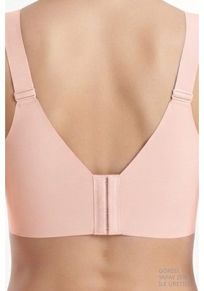 Cottonill Seamless Bra - Elvora Lazer Kesim Rib Dokulu Tül Detaylı Balensiz Kadın Sütyen 3'lü Paket-2 Çok Renkli
