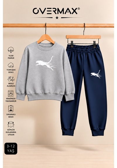 Overmax Çita Baskılı Çocuk Bisiklet Yaka Sweatshirt Eşofman Takımı- 3-12 Yaş Gri - Lacivert - 934285155 Gri - Lacivert Overmax Çita Baskılı Çocuk Bisiklet Yaka Sweatshirt Eşofman Takımı- 3-12 Yaş Gri - Lacivert - 934285155 Gri - Lacivert