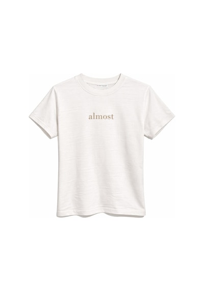 Mixray 2079 Kadın Pamuk Baskılı Bisiklet Yaka Basic T-shirt Beyaz