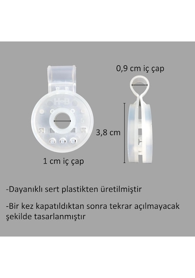 Beyaz Plastik Kuş Gözü Gölgeleme Ağı Ve Branda Klipsi 20 Adet