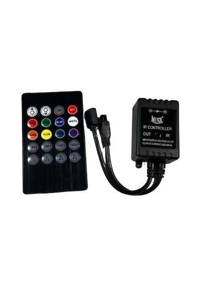 Müzik Modlu Ir Kumandalı Rgb Şerit Led Set 5050 Ledli 3çipli 10metre Ip20