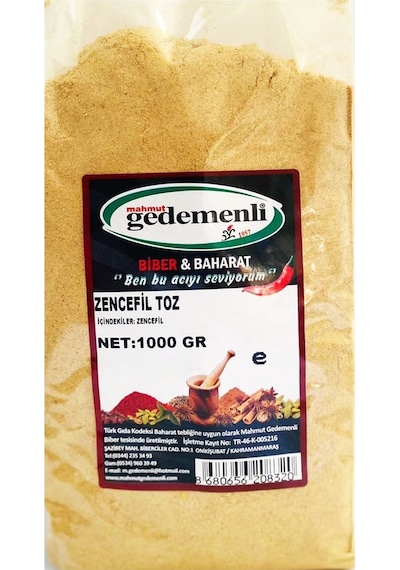 Mahmut Gedemenli Toz Zencefil 1 KG