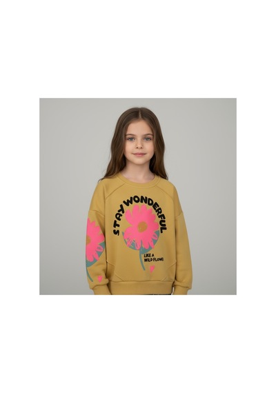 Fesshera Kids Kız Çocuk Sweatshirt Pamuklu Kışlık Kalın Baskılı Sweatshirt-uzun Kollu Rahat Kesim Bisiklet Yaka Sarı Fesshera Kids Kız Çocuk Sweatshirt Pamuklu Kışlık Kalın Baskılı Sweatshirt-uzun Kollu Rahat Kesim Bisiklet Yaka Sarı