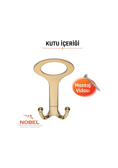 Melon Açik Portmanto Askısı, Metal Vestiyer Askısı, Altin, Duvar Ve Dolap Askılığı 5'li Set Vidalı Altın