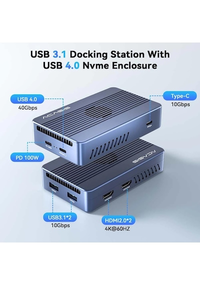 Tbu405 Max 8 İn 1 Thunderbolt 4 Type-c Dock + Ssd Disk Kutusu, 2x 4k 60hz, 2x Usb-a 3.1, M/b&m Key 2230-2280 M.2 Ssd Uyu Diğer Tbu405 Max 8 İn 1 Thunderbolt 4 Type-c Dock + Ssd Disk Kutusu, 2x 4k 60hz, 2x Usb-a 3.1, M/b&m Key 2230-2280 M.2 Ssd Uyu Diğer