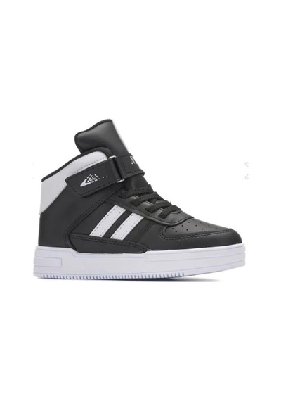 Ndrops 09-24 Deri Outdoor Erkek Çocuk Spor Bot Siyah Beyaz 26-30 Siyah