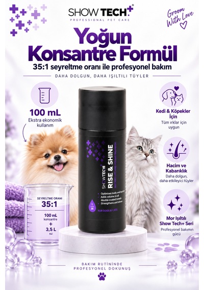 Showtech Kabartıcı Ve Dolgunlaştırıcı Kedi Köpek Şampuanı 100 Ml - 35:1 Konsantre