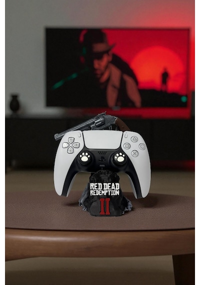 Red Dead Redemption Temalı Oyun Kolu Tutucu Ps5 / Ps4 / Xbox Joystick Standı 3d Baskı 1 Adet