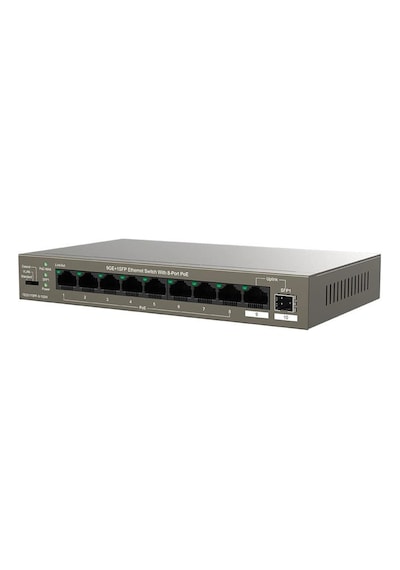 Tenda Teg1110pf-8-120w 9 Port 8 Port Poe+ 10-100-1000 Switch + 1 Port Uplink + 1 Port Sfp Kdo