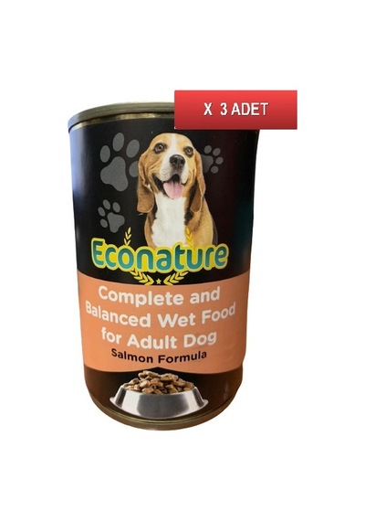 Econature Somon Etli Konserve Yetişkin Konserve Köpek Maması 3 x 400 G