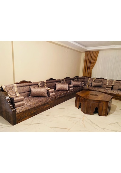 Geleneksel Ahşap Sedir Takımı Model 70 Renkli