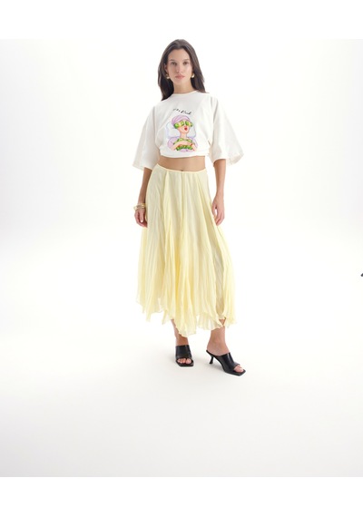 Mai Collection Mai Studios Co. Assa Pileli Sarı Etek sarı