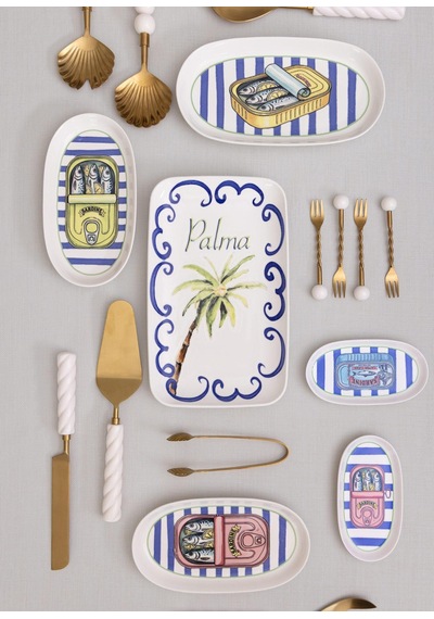 The Mia Palma Oval Servis Tabağı 4lü 17 Cm Çok Renkli