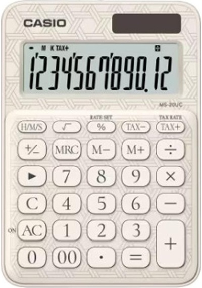 Casio Ms-20uc-jwe 12 Hane Beyaz Desenli Masa Üstü Hesap Makinesi Diğer