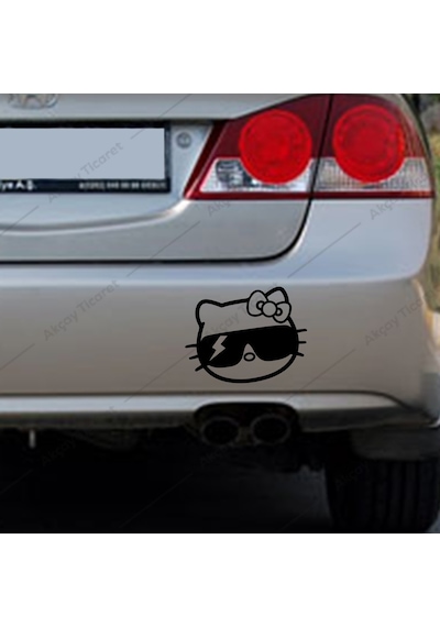 Hello Kitty Sticker Araba Hello Kitty Şimşek Oto Sticker