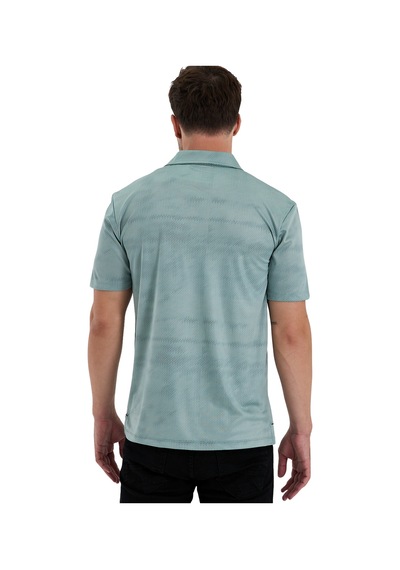 Gölge Desenli Spor Polo Yaka Erkek Kısa Kol Tişört Olive