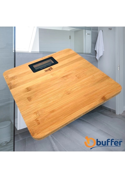 Techfit Bambu Banyo Baskülü Yüksek Hassasiyetli Darbelere Dijital Dayanıklı Terazi Tf 1065 Max 180kg 5047 Çok Renkli