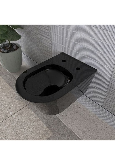 Lucco 53 CM Rim Art Kanalsız Asma Klozet Siyah