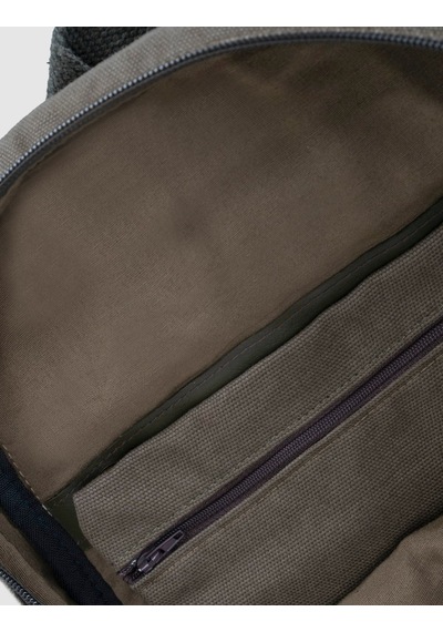 Cabani Haki Baskılı Keten Unisex Sırt Çantası