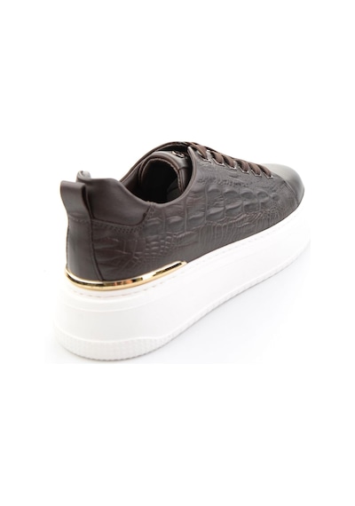 Siyah Hakiki Deri Erkek Sneaker E01398071043 Siyah