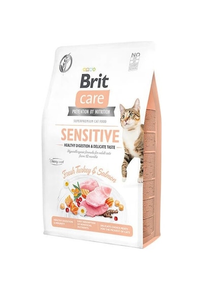 Brit Care Hipoalerjenik Sensitive Hindili ve Somonlu Tahılsız Yetişkin Kedi Maması 2 KG
