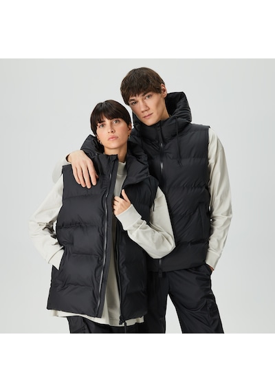 Rains Alta Puffer Vest W3t2 Unisex Siyah Mont Düz 15140 Siyah