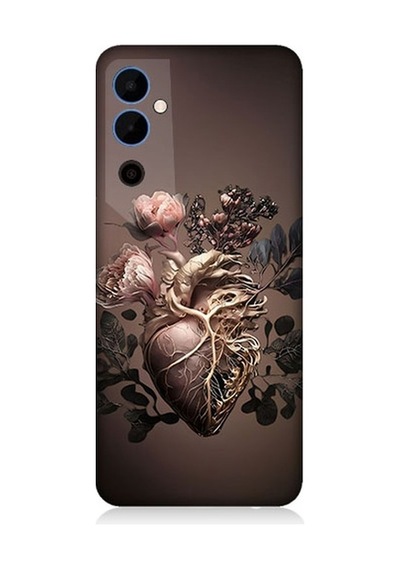 Tecno Pova Neo 2 Uyumlu Kalp Ve Gül Desenli Silikon Kılıf