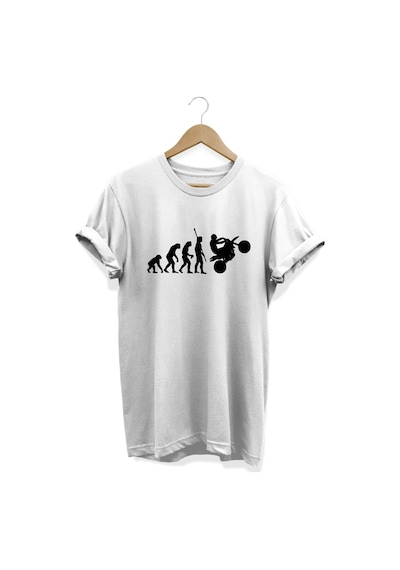 Evrim Baskılı Beyaz T-shirt Beyaz