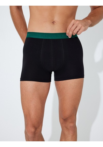 Koton 3'lü Boxer Seti Slogan Baskılı Pamuklu Siyah 5wlm90041mk