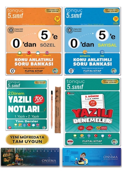 Tonguç Akademi 5. Sınıf 0 Dan 5 E Konu Anlatımlı Soru Bankası - 2. Dönem Yazılı Denemeleri Yazılı Notları Set