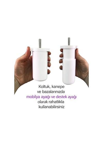 4 Adet Ayarlı Destek Ayağı 9,5x14,5 Cm Beyaz Gizli Ayak Mobilya Kanepe Baza Koltuk Dolap Tv Ünitesi