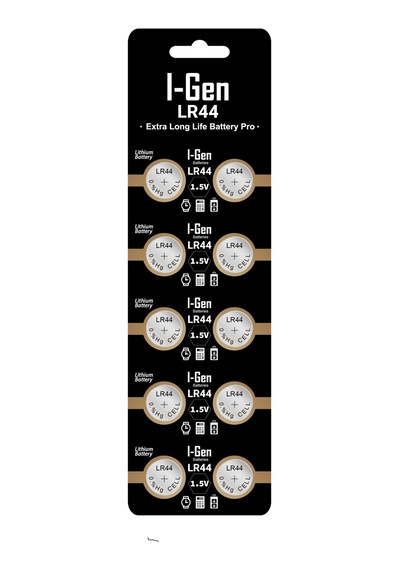 I-gen Lr44 1.5v Alkalin Düğme Pil Ag13, A76, L1154 10'lu Paket