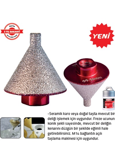 Tomax Elmas Eğimli Pah Kırma Ucu 9-38 Mm