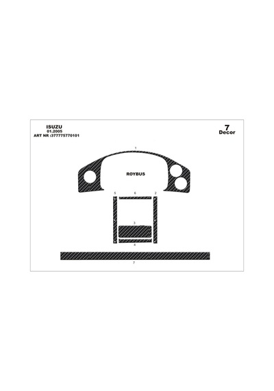 Isuzu Roybus C Torpido Kaplama 2007 7 Parça Karbon