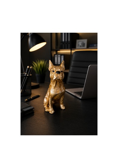 Gold French Bulldog Dekoratif Biblo Ofis & Komodin Dekoru Altın